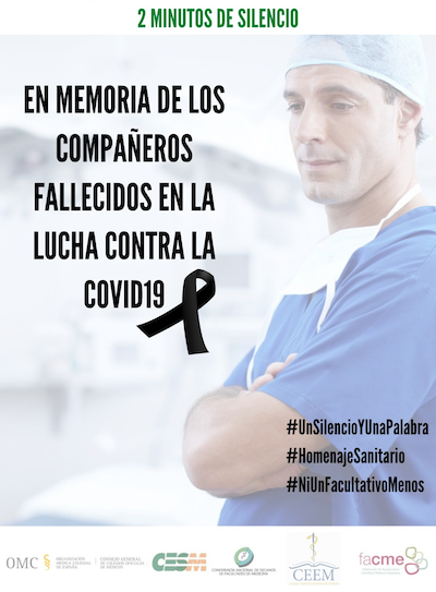 En memoria de los compañeros fallecidos en la lucha contra la COVID-19