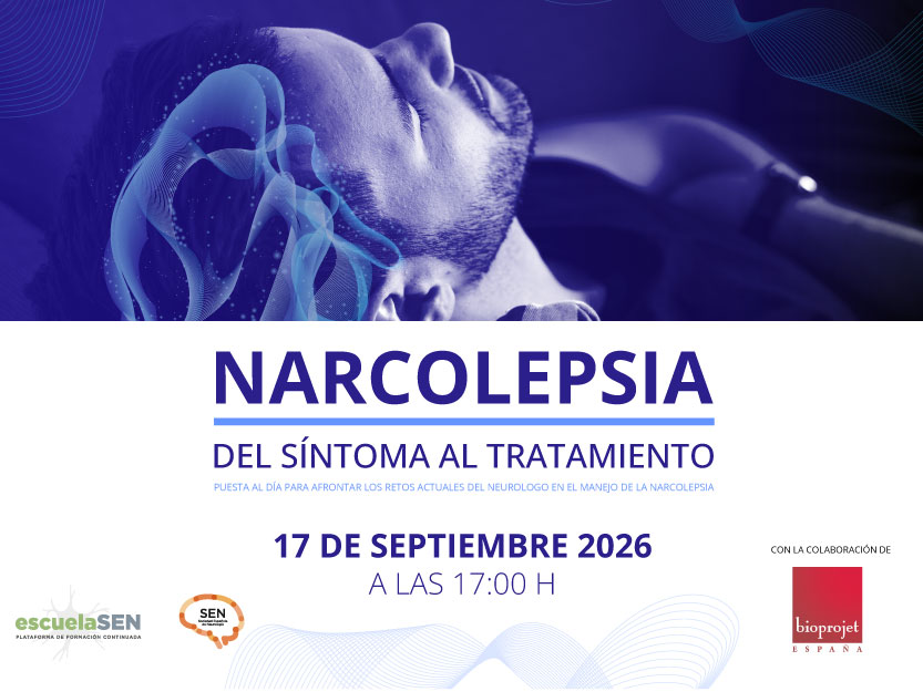 Seminario web Narcolepsia: Del síntoma al tratamiento. 17 de septiembre a las 17:00 horas en escuelaSEN